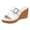 White, variant on Rokment Womens Buckles Platform Wedge Dress Slip on Summer Shoes Trendy Casual Leather Peep Toe Chunky High Heels Dressy Sandals for Ladies Black Size 6