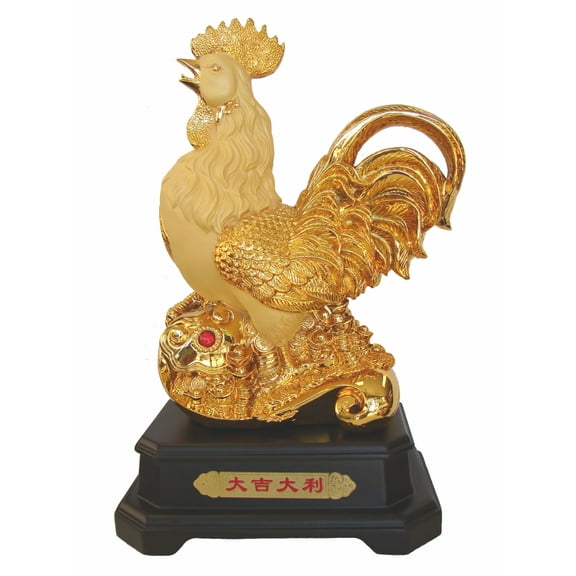 17 Inch Big Golden Rooster Statue for Year of Rooster