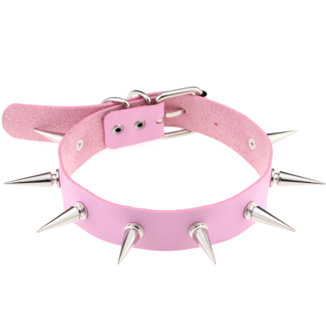 Trendy Punk Spike Rivet Leather Women Choker Bell Pentagram Harajuku Collar Necklaces Handmade Boho Gothic Girl Collier Jewelry