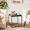 thumbnail image 2 of FurnitureR Mesa Auxiliar Cuadrada Pequeña, Mesa de Centro Pequeña A Prueba de Agua de Metal Mesa Auxiliar de Sofá con Bandeja Extraíble, Antióxido, Uso en Interiores y Exteriores Multifunción Negro, 2 of 16