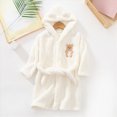 thumbnail image 2 of NOLDARES Kids Little Boys Girls Cartoon Hooded Bathrobe Toddler Robe Pajamas Sleepwear,White,3-4 Y, 2 of 6