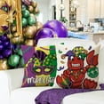 thumbnail image 6 of Mardi Gras Decorative Throw Pillow Covers 18 x 18 Set of 4, Crawfish Alligator Mask Fleur De Lis New Orleans Carnival Outdoor Pillowcase, Beads Please Masquerade Cushion Case Home Decor, 6 of 6