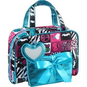 Modella Weekender Set Cosmetics Bag, Multicolored Fashion Quilt Pattern, 3 pc