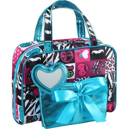 Modella Weekender Set Cosmetics Bag, Multicolored Fashion Quilt Pattern, 3 pc