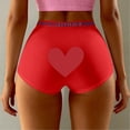 thumbnail image 2 of AWZXDE Valentine's Day Floral Print Underwear Soft Stretch Bikini Panties Breathable Mid Rise Seamless Panties 2026 Red, 2 of 4