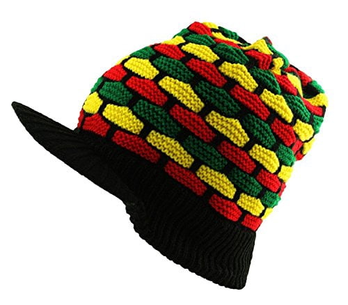 Rasta Reggae Slouch Beanie Peak Cap 