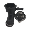 thumbnail image 3 of 1" Hose Aluminum In-Line Radiator Hose Filler Neck With Cap 90 Degrees Black, 3 of 3