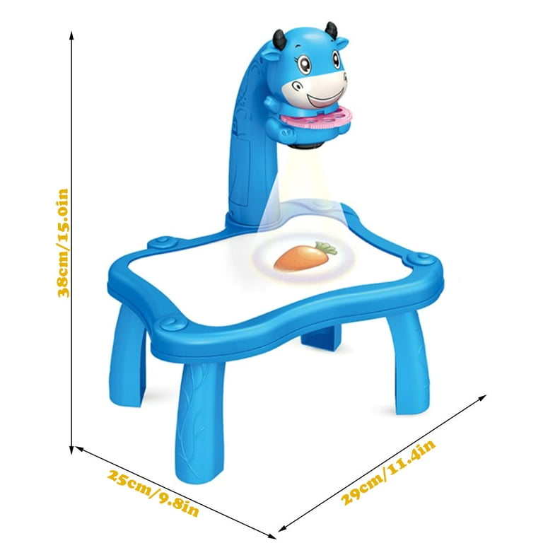 DINOSAUR TABLE WITH PROJECTOR FOR DRAWING + ACCESSORIES COLOUR BLUE, Toys  \ Blackboards