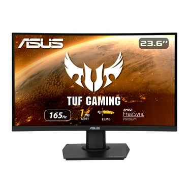 ASUS TUF Gaming 23.6" 1080P Curved Gaming Monitor VG24VQE, - Full HD, 165Hz, 1ms, Extreme Low Motion Blur, Shadow Boost, VESA Mountable, DisplayPort, HDMI
