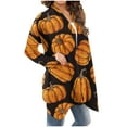 thumbnail image 3 of DDAPJ pyju Womens Halloween Clothing Clearance,Cardigans for Women Lightweight Halloween Pumpkin Print Fall Long Sleeve Open Front Cardigan Coat, 3 of 6