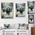 thumbnail image 4 of Designart "Migration of African Wildebeests II" African Floater Framed Wall Art Living Room, 4 of 7