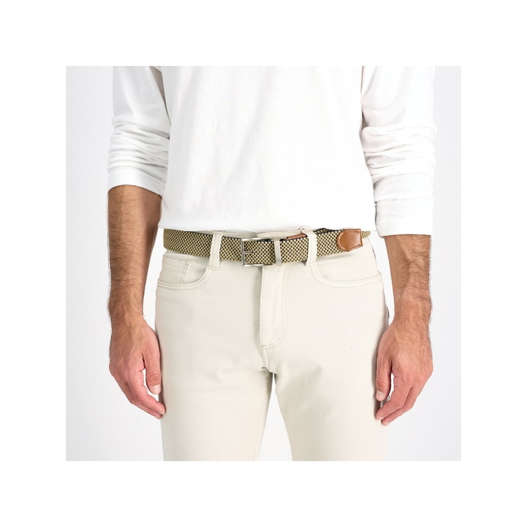 Chaps Men's Reversible Stretch Web Fabric Belt, Navy/Khaki photo 7
