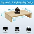 thumbnail image 4 of 14.2 inch Monitor Stand Riser, Wood Monitor Riser with Storage for Desk Small Monitor Stand TV/Screen/PC/Laptop Riser Computer Stand Desktop Shelf (Maple-14.2 inch), 4 of 7