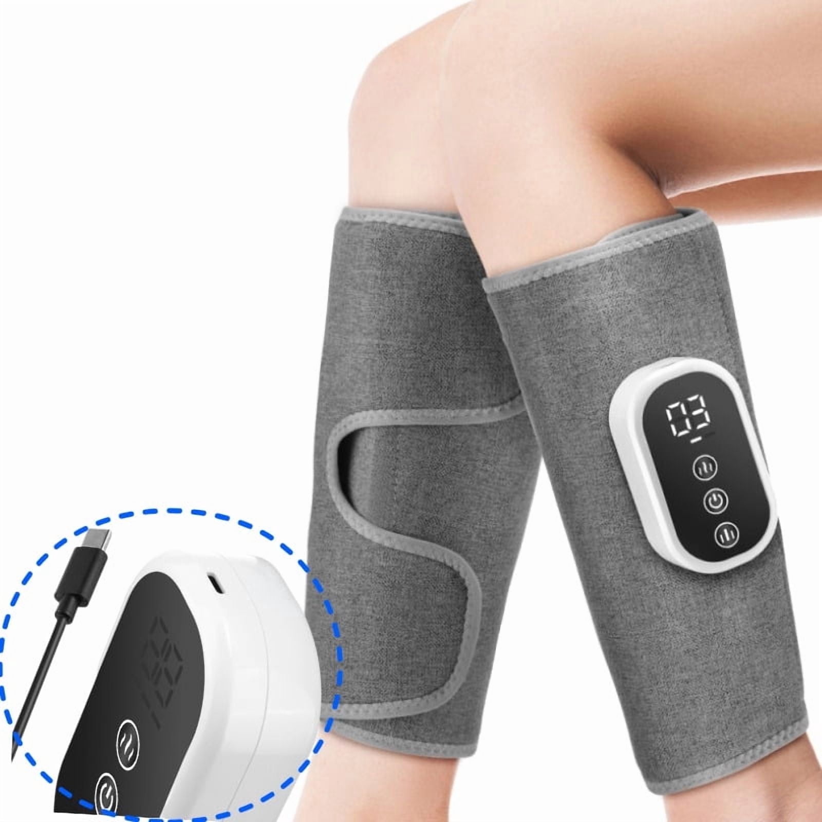 2 PCS Heated Leg Massager, Portable Air Compression Calf Wrap with 3 Massage Modes & Adjustable Heat, 2000mAh Battery