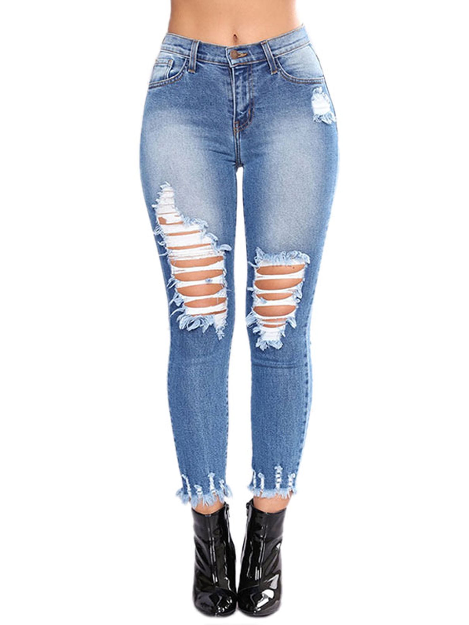 womens distressed jeggings