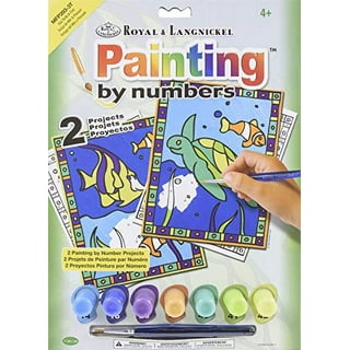 2 Pack Frame Paint by Number for Kids Mountain Sun Kids Paint Set DIY Paint  by Numbers for Kids Beginners Ages 4-8