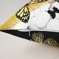 thumbnail image 2 of Manfei Gold Black Butterfly Cushion Covers for Sofa, Aesthetic Marble Throw Pillow Covers for Bed, 20x20, Wild Animal Throw Pillow Covers, Microfiber Room Decor, 2 of 5