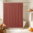 thumbnail image 4 of Terracotta Solid Color Shower Curtain, Waterproof Shower Curtains for Bathroom, Modern Minimalist Pure Color Washable Fabric Bathtub Curtain Set Bath Decor with 12 Hooks Long 72"x84", 4 of 8