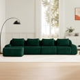 thumbnail image 4 of FFH 146" L Shaped Sectional Sofa with Ottoman, Flannelette Cloud Couch for Living Room (Green, 4 Seater with 1 Ottoman), 4 of 18