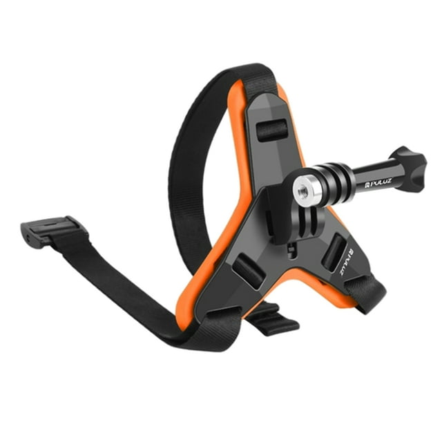 PULUZ Motocicleta Casco Cámara deportiva Montaje Motorbike Video Grabadora Chin Strap Soporte de lanzamiento rápido Reemplazo para Gopro Orange Eigraketly EL014483-03B