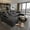 Charcoal Black(Linen), variant on Howcool Cloud Couch Modular Sectional Sofa 6 Seat 134" U Shaped Convertible Couch Corduroy Thick Cushion with 2 Storage Ottomans and Toss Pillows Washable Removable Cover for Living Room,Dark Grey