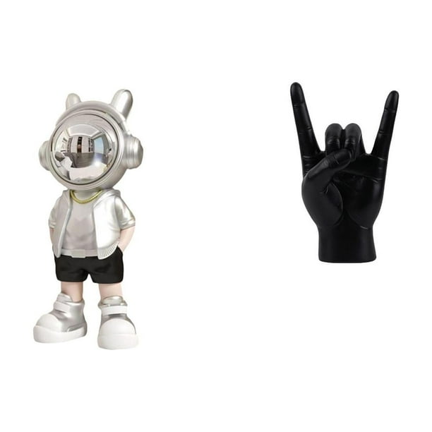Estatua De Astronauta Con Gesto De Mano, Adorno De Mesa, Figura Decorativa Moderna Y Punk Creativa Para Chimenea, Estante, Escritorio, Regalo De Inauguración De La Casa, Escultura De Dedo Para