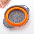 thumbnail image 5 of 3 Colors Pieces Collapsible Silicone Colander Fruit Vegetable Strainer Basket Colander Folding Kitchen Silicone Strainer, 5 of 5