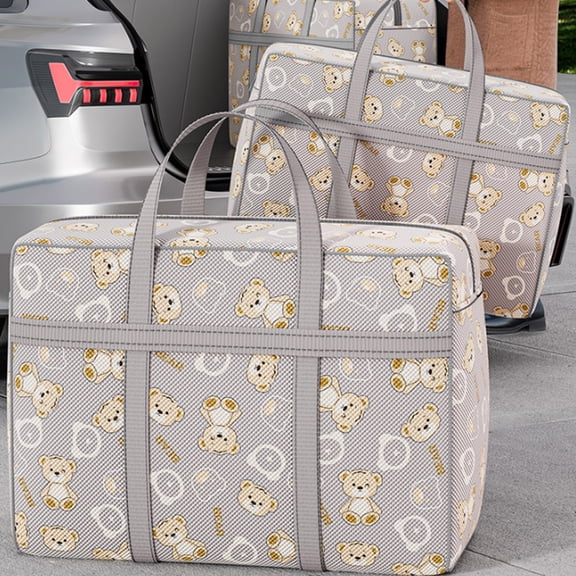 Hiroekza Heavy Duty Storage With Reinforced Handles Extra Large Storage Bags For Clothes Tote Bag Thickened Double Zipper For Space Saving Travel