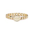thumbnail image 2 of Anillo de cara sonriente de buena suerte para mujer, anillo apilable de cara feliz con bonita banda de eslabones de cadena oso de fresa Electrónica, 2 of 5