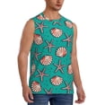 thumbnail image 2 of Uemuo Starfish and Shell Pattern Men's Sleeveless T-Shirt,Muscle Athletic Tank Top, Moisture-wicking Quick-dry Breathable Classic Tee Top for Gym Run Outdoor Sports-Small, 2 of 8