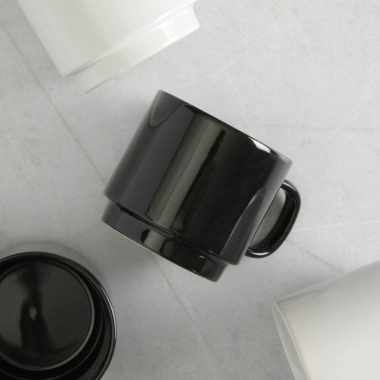 Gap Home Color Cups 14.8-Ounce Stackable Black Stoneware Mug Set, Set of 4