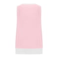 thumbnail image 4 of Pincandy Women's Summer Casual Patchwork Fake Two-piece Sleeveless Top T-shirt Round Neck Sleeveless Garment,Pink,S, 4 of 6