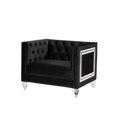 thumbnail image 5 of Chair with Shelter Arms and Mirrored Trim Accent, Black, 5 of 5