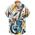 thumbnail image 1 of Chemise pour Hommes Été Chemise Hawaïenne Motif Imprimé Mode Notes de Musique Extérieur Rue Manches Courtes Vêtements Imprimés Style Designer, 1 of 5