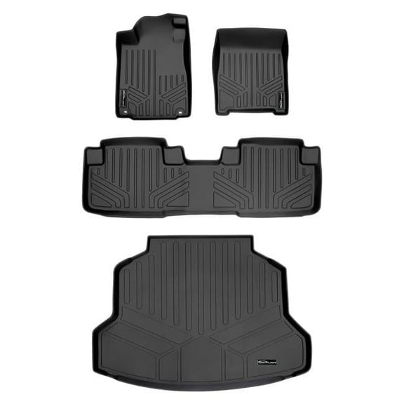 SA0106-B0106-D0106 Custom Fit 2 Rows Floor Mats & Cargo Liner Set for 2012-2016 Honda CR-V - All Models, Black