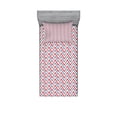 thumbnail image 2 of Retro Bedding Set with Sheet & Covers, Zig Zag Chevron Style Geometric Pattern Design in Pastel Colors Print, Printed Bedroom Decor 2 Shams, 4 Sizes, Pale Blue Red and White, by Ambesonne, 2 of 3