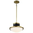 thumbnail image 3 of Nuvo Lighting Lafayette 1 Light Pendant - 14 Inches - Matte Black Finish with Natural Brass Accents and White Opal Glass, 3 of 15