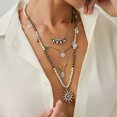 thumbnail image 3 of NICKSUN Vintage Boho Beaded Clavicle Chain Necklace Sun Pendant Stackable Necklace Long Multi-layered Bead Tassel Necklace Summer Beach Jewelry for Women, 3 of 8