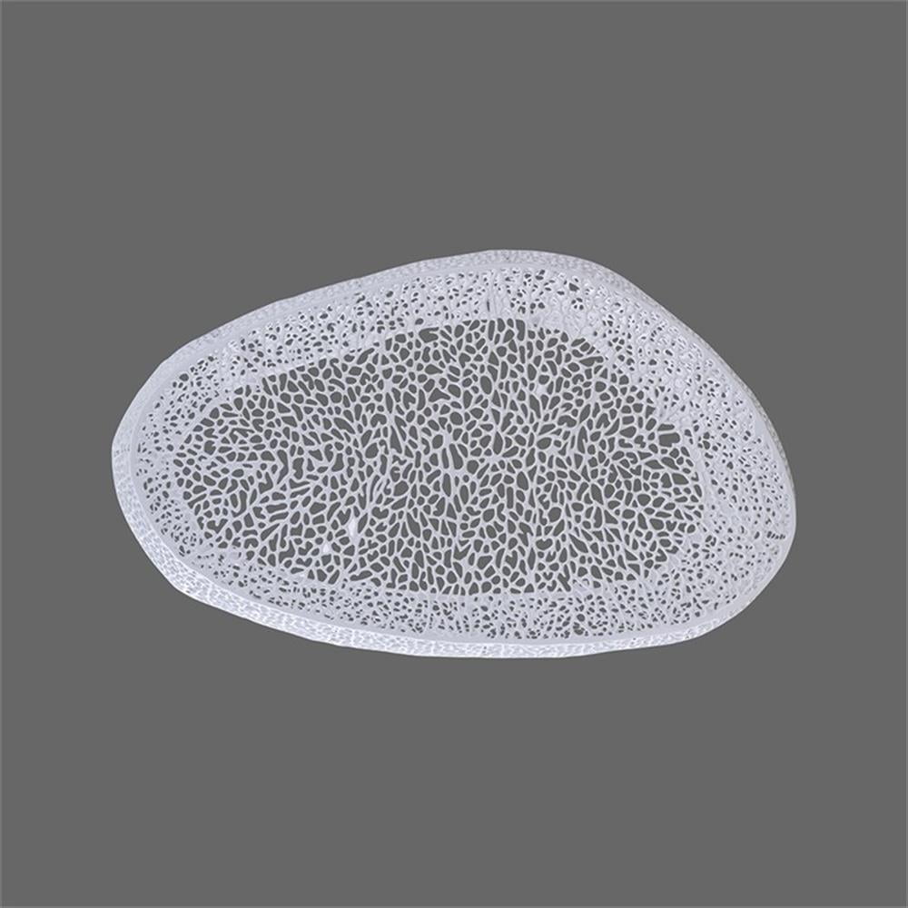 Pemberly Row Oval Shape Coffee Table Made with Aluminum in White Color