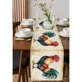 thumbnail image 3 of Table Runner Dresser Scarf 13 x 90 Inch Farmhouse Rooster Vintage Farm Chicken Rustic Tecture Table Runners Non-Slip Heat Kitchen Dining Table Decor for Indoor Outdoor Home Party Decoration, 3 of 7