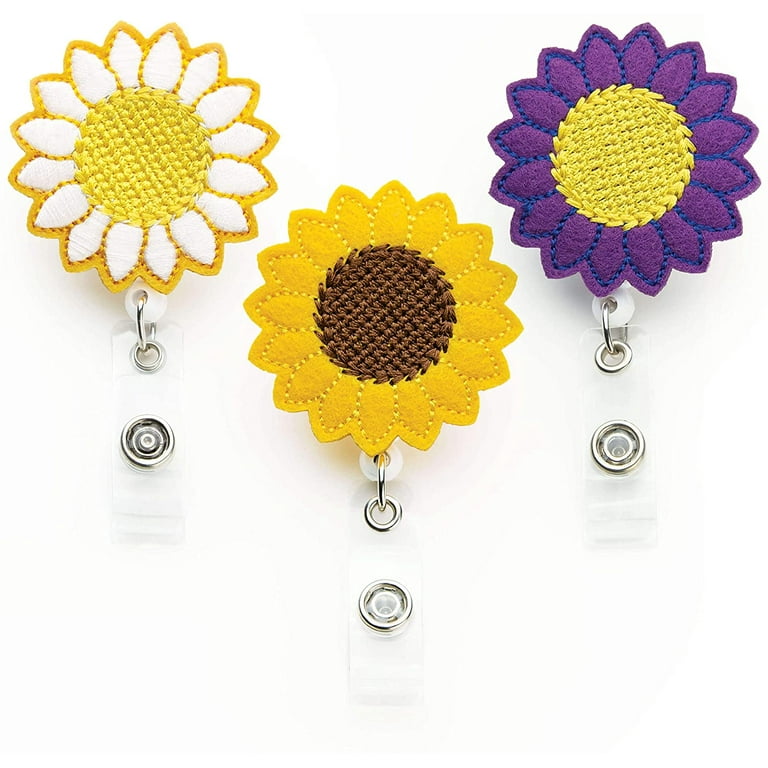 Flower Badge Reel - Sunflower Badge Holder - Nurse Gifts 