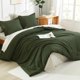 thumbnail image 3 of Juego completo de edredón Litanika, verde oliva oscuro, con 2 fundas de almohada, 3 of 6
