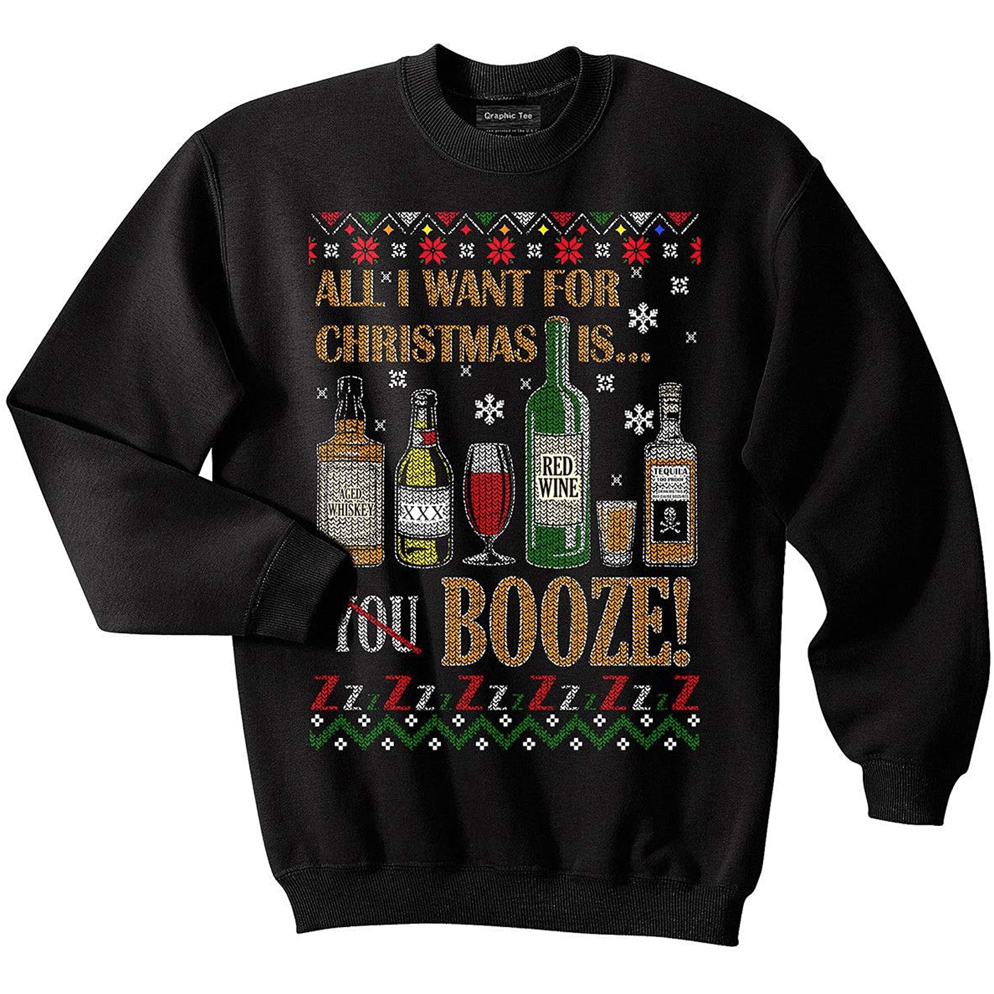 Conspiracy Tee Drinks Ugly Christmas Sweater, Booze, Alcohol, Drunk, Funny,  Meme, Beer, Whiskey | Walmart Canada