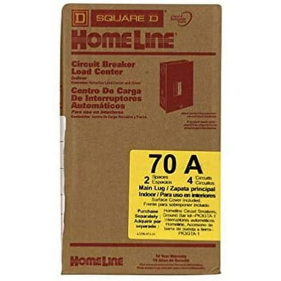 Homeline Main Lug Load Center 70 Amp 2 Space Boxed