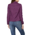 thumbnail image 3 of INSPIRE CHIC Women's Turn-Down Collar Flap Pockets Snap Button Faux Suede Jacket 3XL Purple, 3 of 7