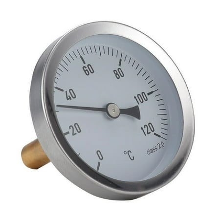 

Metal Thermometer Hot Water Pipe Thermometer 0-120°C Heating 63mm Dial Temp