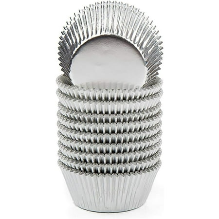 

Vibrille Silver Foil Cupcake Liners Standard Muffin Baking Cups 200-count