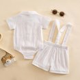 thumbnail image 5 of Tiijoy Newborn Boys Summer Outfits Cotton Short Sleeve Bodysuit Suspenders Shorts Set, Sizes 6-9M, 5 of 8