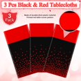thumbnail image 4 of Mantel de fiesta MASHAN de plástico negro y rojo 137 x 274 cm (3 unidades), 4 of 7