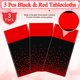 thumbnail image 4 of Mantel de fiesta MASHAN de plástico negro y rojo 137 x 274 cm (3 unidades), 4 of 7